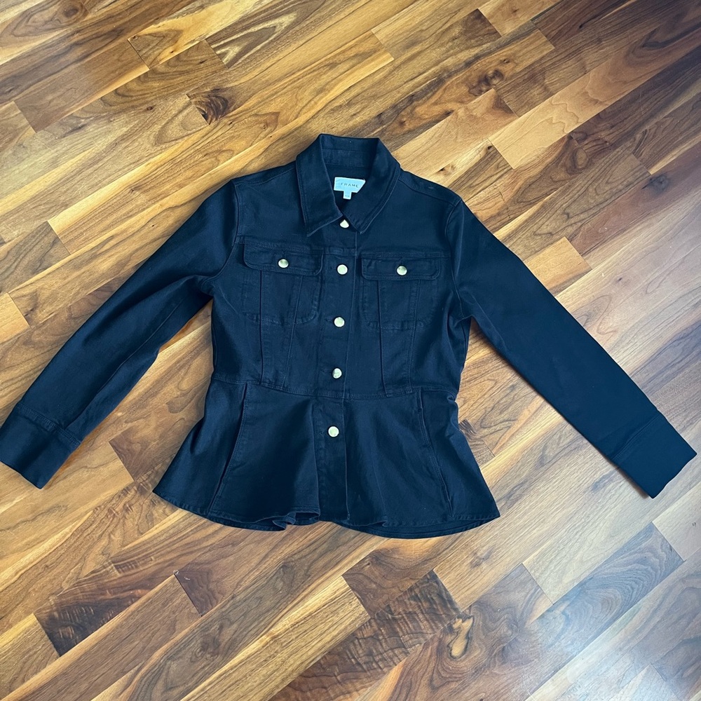 Frame Flounce Denim Jacket Size M, NEW - Picture 7 of 14